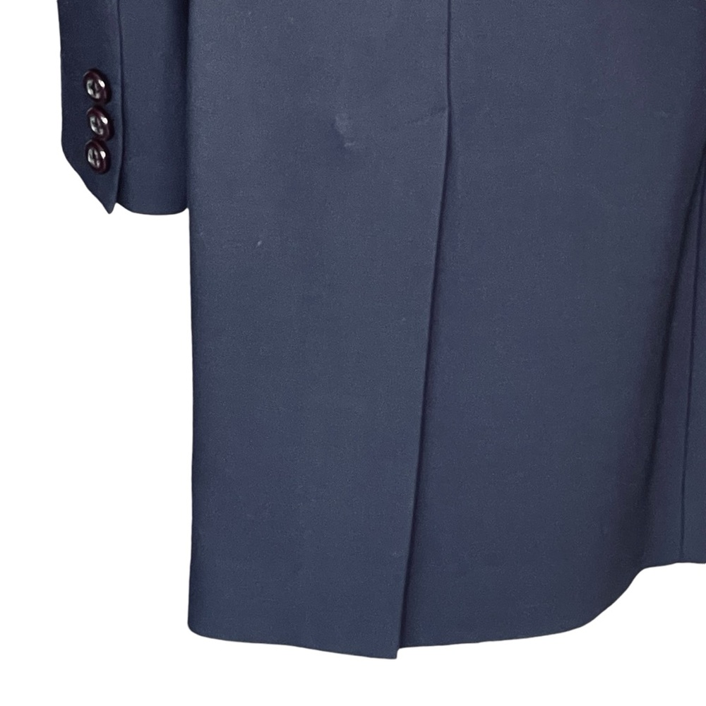 TRINA TURK Overcoat Double Breasted Wool Blend Navy Size 12 - Picture 7 of 14